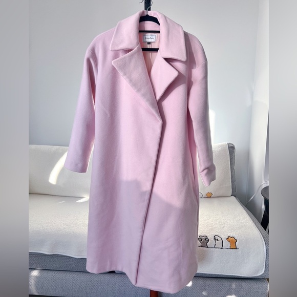 Elegant Pink Wool Coat with Mulberry Silk Lining Timeless Luxurious Design Dior - Picture 2 of 9